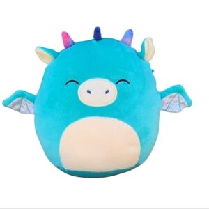 Squiahmallows Teal Blue Tatian The Dragon Plush Toy